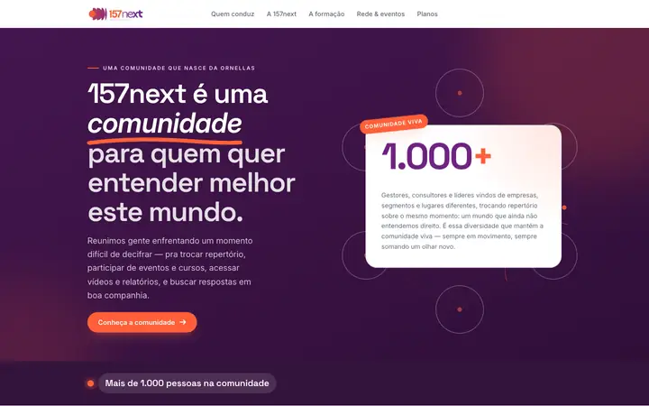 Topo do site de 157 Next