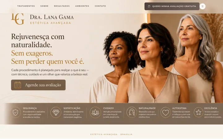 Topo do site de Dra. Lana Gama